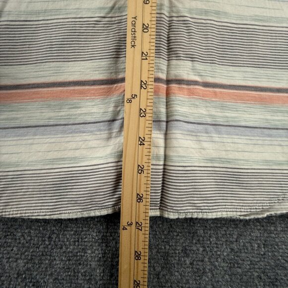 Tommy Bahama Striped Medium Gray Blue Orange Colorful Button Up Tencel Cotton - Picture 4 of 16